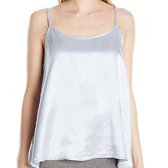 PJ Harlow Daisy Satin Tank with Braided Straps & Elastic Back Lavender